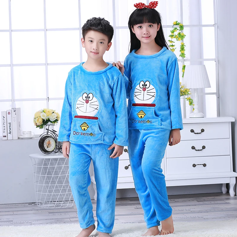 Детская Фланелевая пижама с длинными рукавами и рисунком из мультфильма для