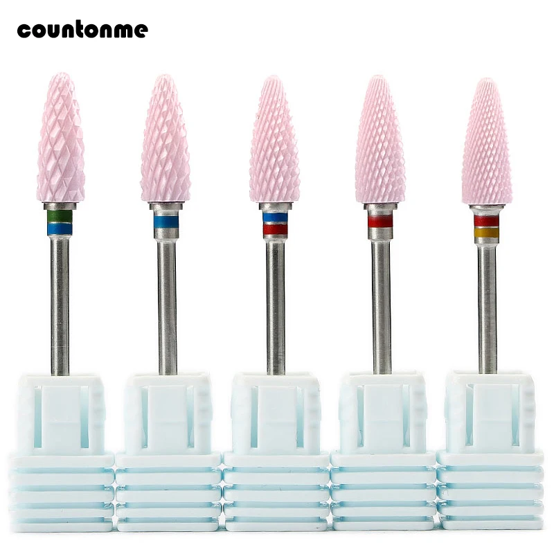 

3/32 " Pink Ceramic Nail Drill Bit Electric Rotary Nail File Nail Art Tool Nail Cleaner Salon Bits Manicure Machine Accessories