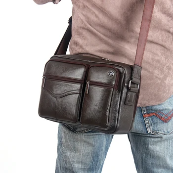 

MEIGARDASS Genuine Leather Men's Shoulder Bag Casual Business Briefcase Handbags Messenger Bags Male Travel Crossbody Bag Totes