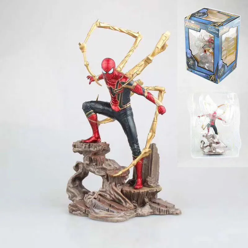 

26cm Avengers Thanos ironman spiderman Statue KO's Iron Studios PVC Action Figures toy figure Movable Claws Status Brinquedos