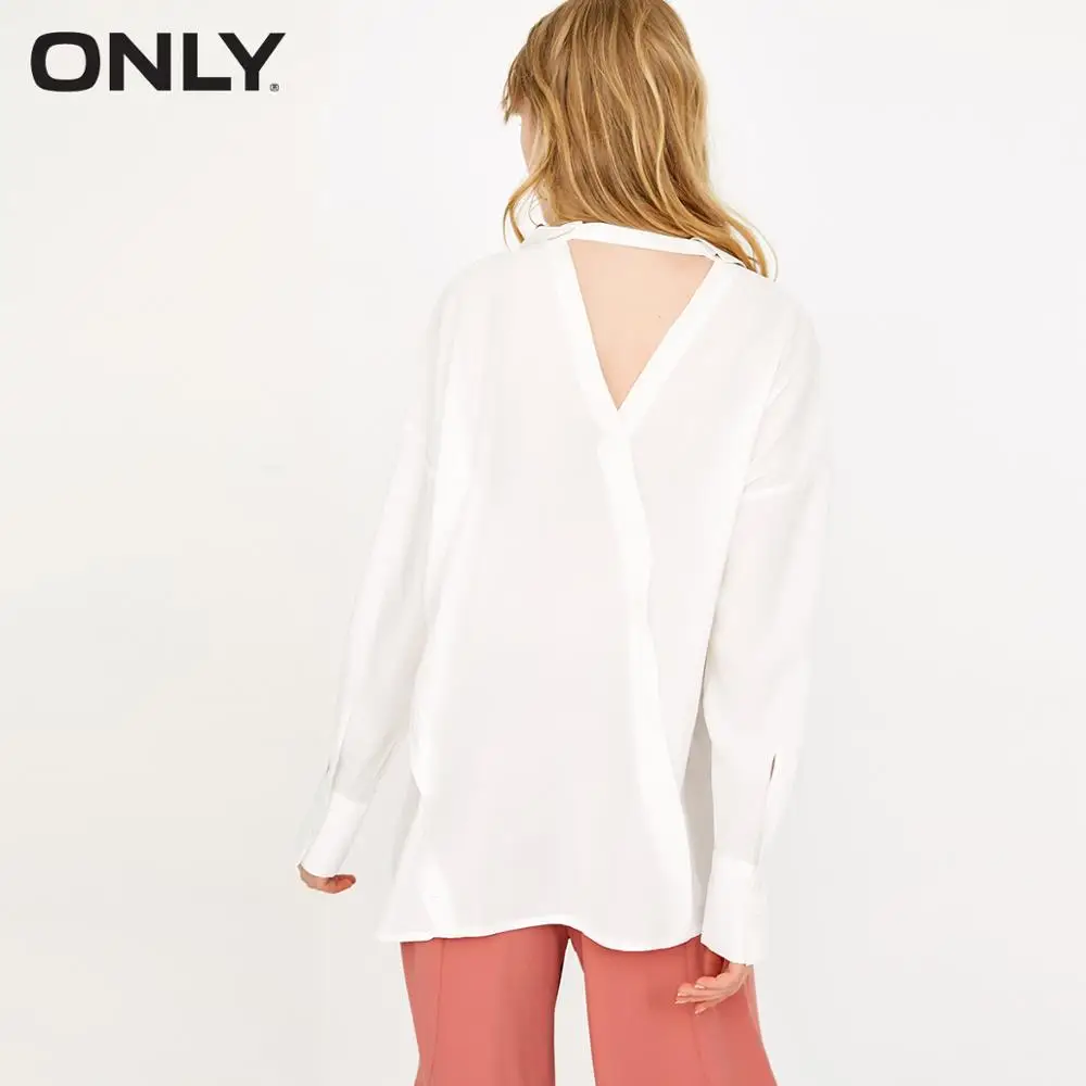 فقط المرأة الربيع جديد شيك زر الخامس الرقبة قميص فضفاض | 118131512