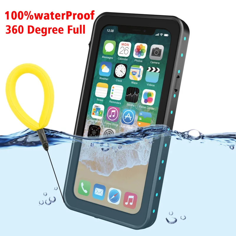 100% водонепроницаемый чехол для iPhone X XS MAX XR 7 8 Plus противоударный пылезащитный 8plus