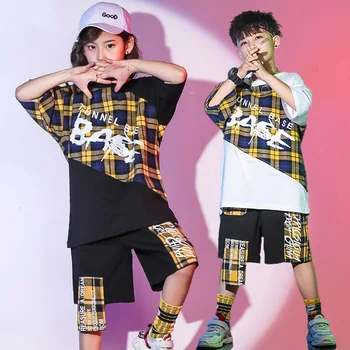 

Hip Hop Children Clothes Street Dance T Shirt+Pant For Children Sport Jazz Dance Hip Hop Dance Performance Stage Costume BL1565