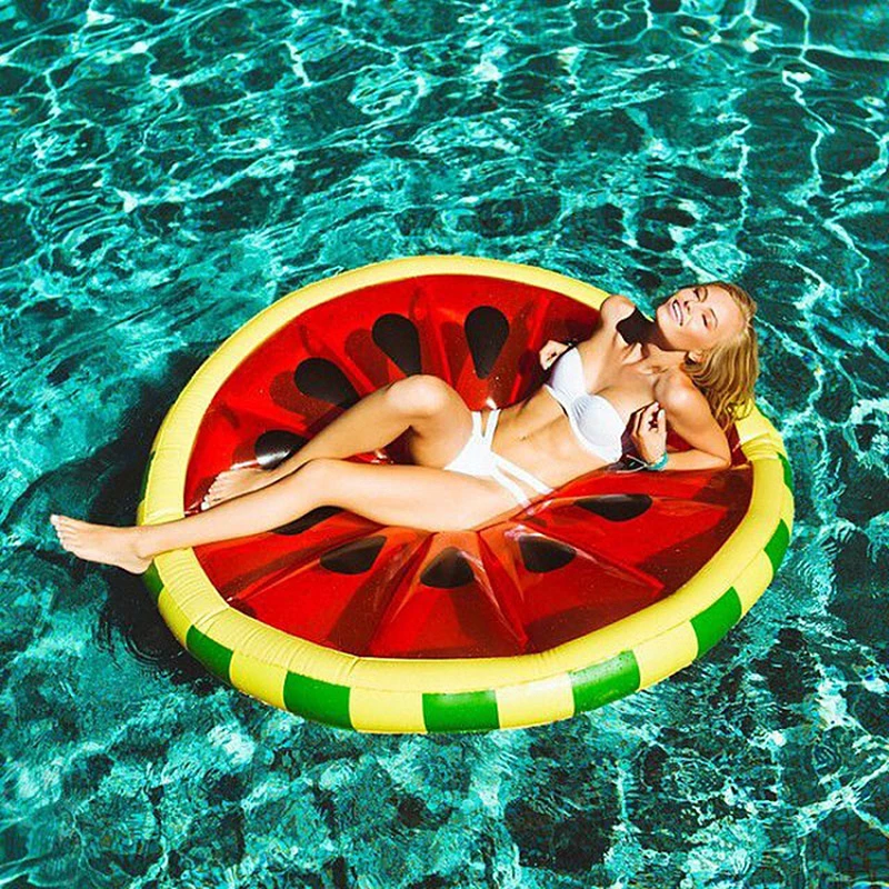 

New Hot Watermelon lemon shape Swimming Floating Row Inflatable Pool Float Diameter 143cm Sea Party Air Mattresses