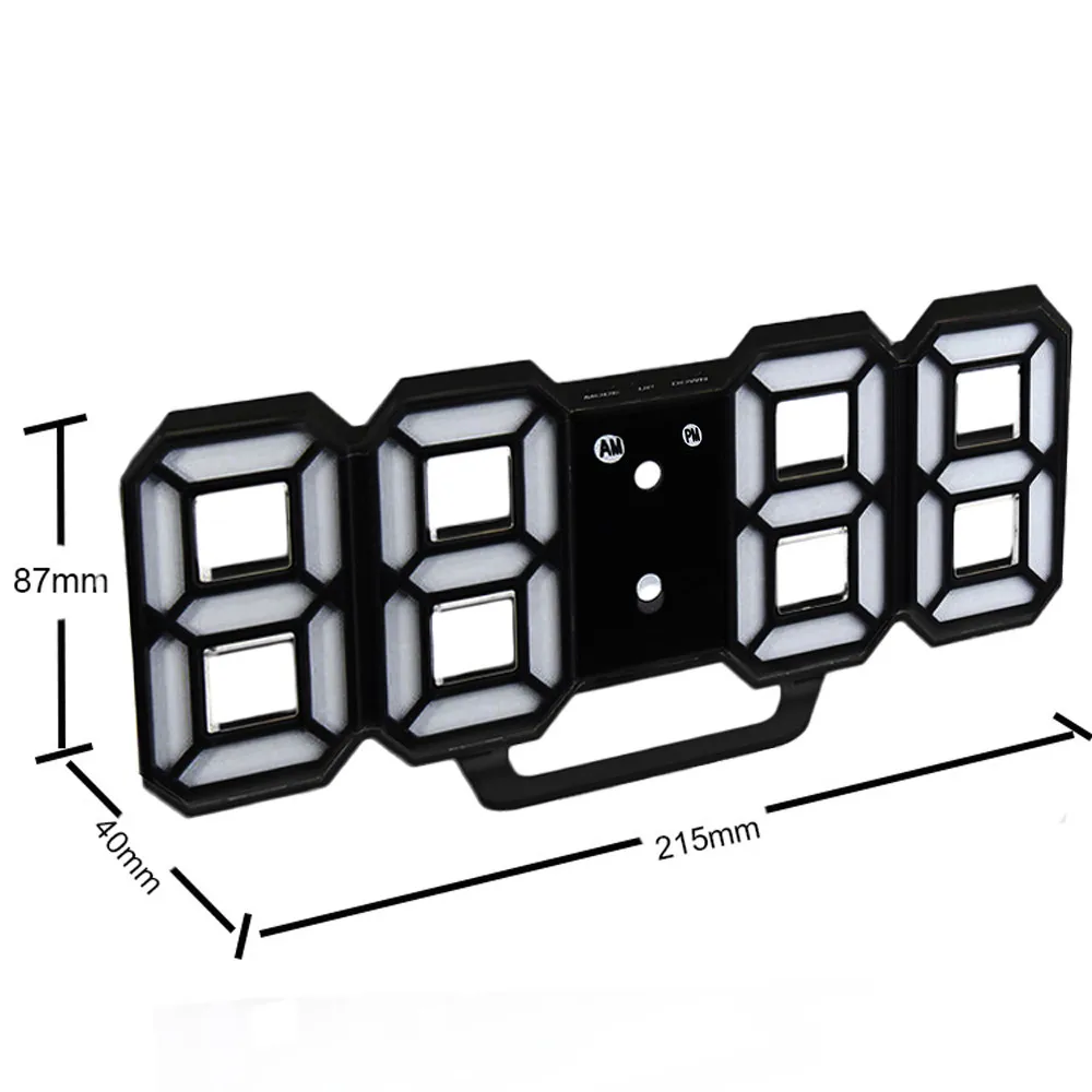 Современный цифровой светодиодный настольный ночник настенные часы Будильник 24 или 12 часовой дисплей с функцией повтора сигнала#0226