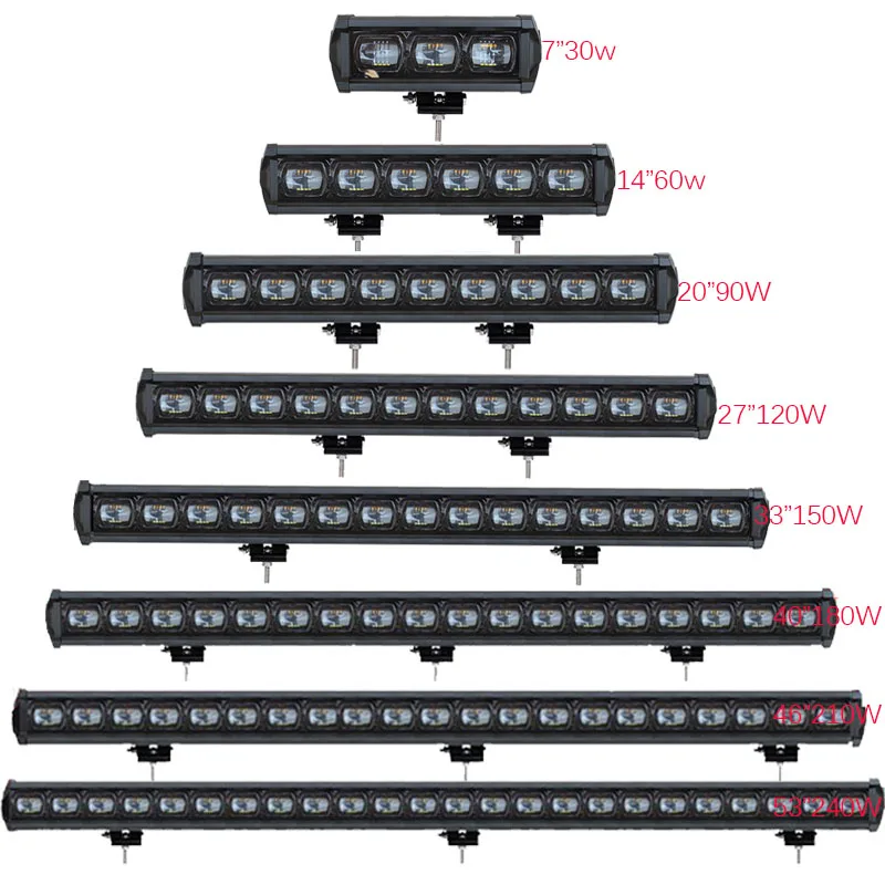 6D " 13" 2" 27" 30 Вт 60 Вт 120 Вт 210 Вт Однорядный светодиодный свет 4x4 внедорожный бар для внедорожных 4WD грузовиков ATV 12 в 24 в прицеп водонепроницаемый Wo