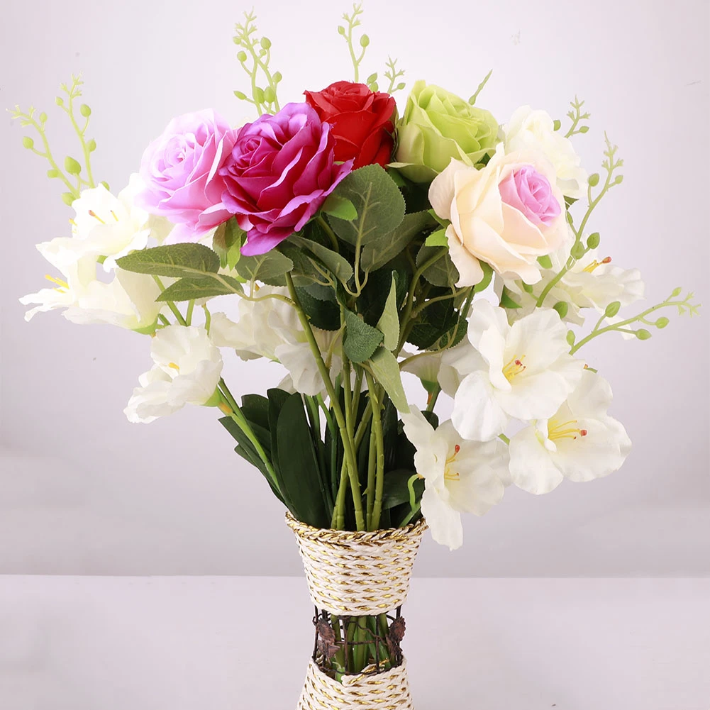 

50 CM Artificial Rose Flower Simulation Real Touch For Party Living Room Wedding Decoration