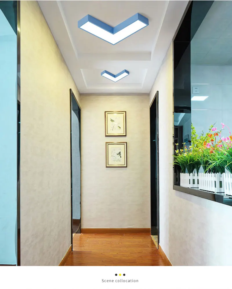 Modern Simple Macaron Color Arrow Design Ceiling Lights Geometry LED Ceiling Lamp For Bedroom Study Corridor Office Meeting Room (4)