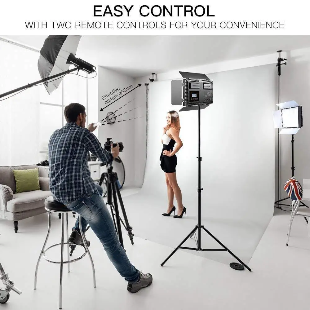  Pro 600 LED Video Light 5600K Lamp Panel Dimmable +Battery For Nikon D600 D700 D800 D3400 D5500 D90 - 32957793337