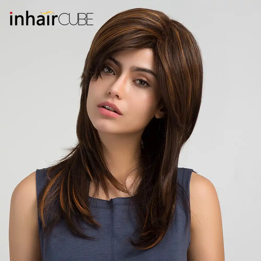 Esin 24 Long Layered Natural Wave Wig Women Highlights Synthetic