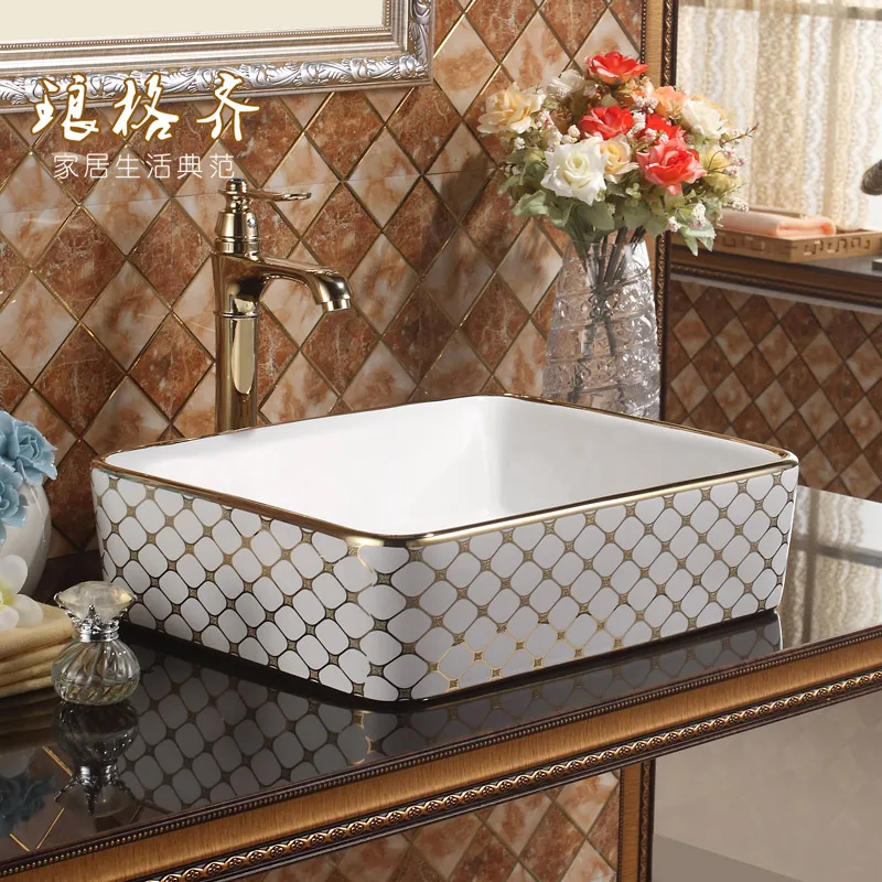 

top quality square wash basin sanitary ceramics art basin washbasin square grid basin