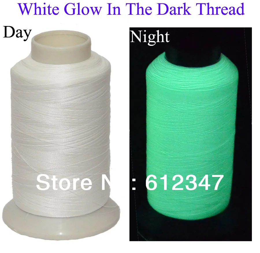 White Glow In The Dark Machine Embroidery Thread,3300Yards Spool,Extra