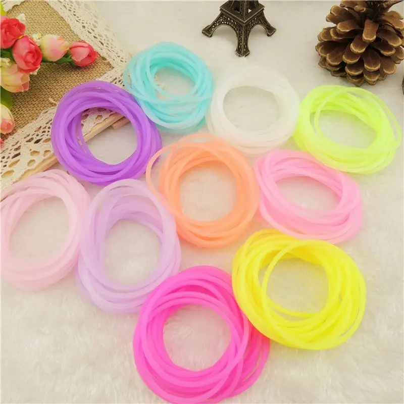 Bracelet Jewelry 20PCS Neon Fluorescent Luminous Silicone Bracelets Wristband Candy Gummy Hairband Unisex bangles Glow Rubber Bracelet