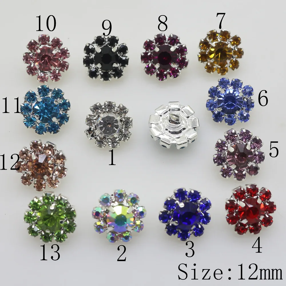 

Hot sale 20Pc/10MM Golden Metal rhinestone buttons For sewing Clothing bottons craft supplies Decoration rhinestone baby button