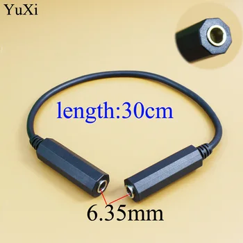 

YuXi 6.35 Female to 6.35 Female Plug Jack Stereo Hifi Mic Audio Extension Cable 30cm Short 6.35MM Female Audio Line cable
