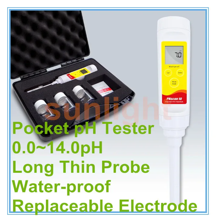 Beverage and Juice pH Meter with Long reach Probe and Calibration Solutionin PH Meters from
