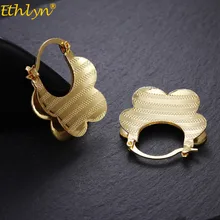Ethlyn дешевая цена сенегаль прекрасный/милый мешок серьги золотистого цвета девушки мода ювелирное изделие напрямую с завода продаж E173