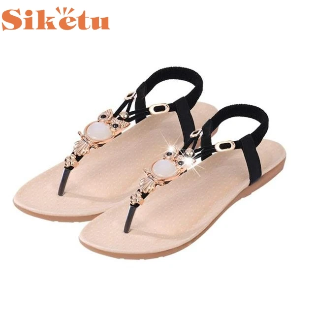 

Fashion Sandals Charming Nice SIKETU Women Rhinestone Owl Sweet Sandals Clip Toe Sandals Beach Shoes May25 Y35