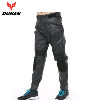 

DUHAN Windproof Motorcycle Touring Pants Protective Elastic Racing Trousers Sports Motorcycle Pants Men PU Leather Moto Pants