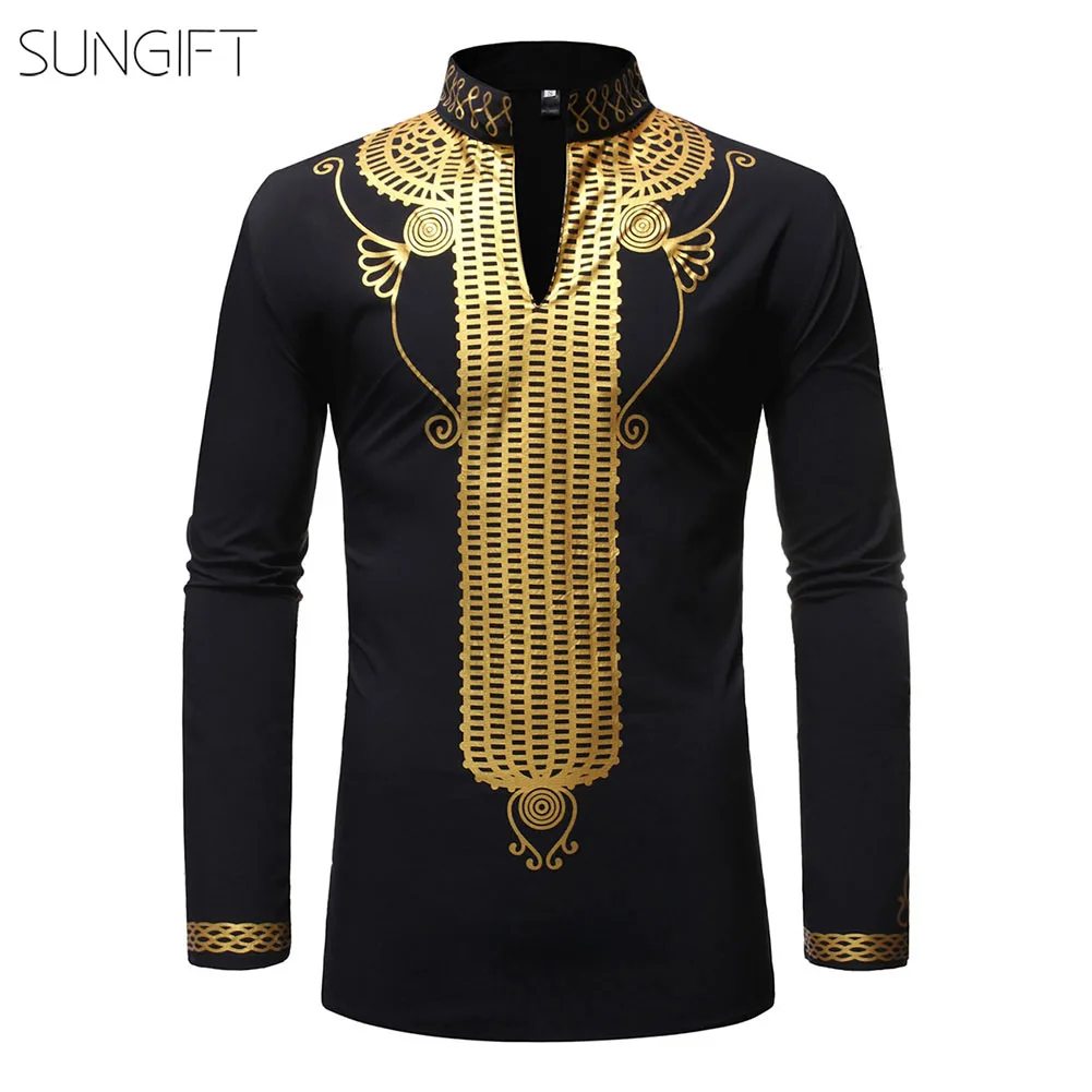 Платье мини SUNGIFT Dashiki с длинным рукавом и принтом 2019|Африканская одежда| |