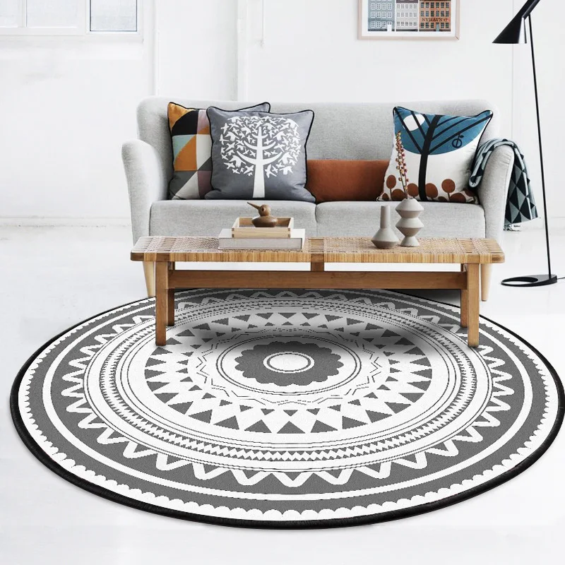 Sumple серый геометрический круглый ковры коврики для дома гостиная стул диван боковой коврик tapete para sala alfombra vloerkleed