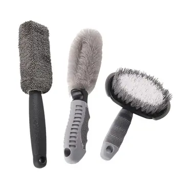 

Dragonpad 3Pcs/Set Alloy Car Wheel Brush EasmaTM Motorcycle/Car Washing Brush Soft Brush Car Cleaning Supplies