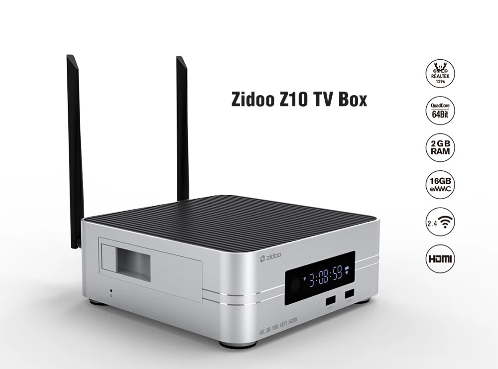 Zidoo Z10 Смарт ТВ приставка Realtek RTD1296 Android 7,1 Bluetooth 4,1 USB3.0 HDMI 2,0 открытый WRT двойная система 1000 Мбит/с медиаплеер - Цвет: Z10 TV Box