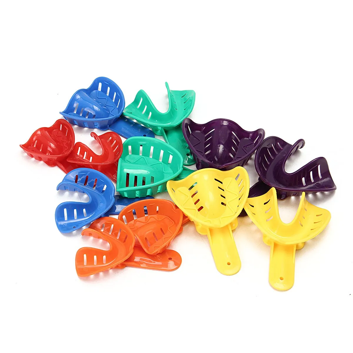 12Pcs Plastic Dental Impression Trays Dental Central Supply Materials