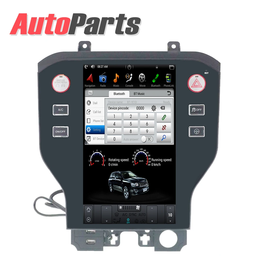 Best Android Tesla Vertical screen for Ford Mustang 2015-2019 car audio radio multimedia system gps navigation car dvd IPS AUX 3