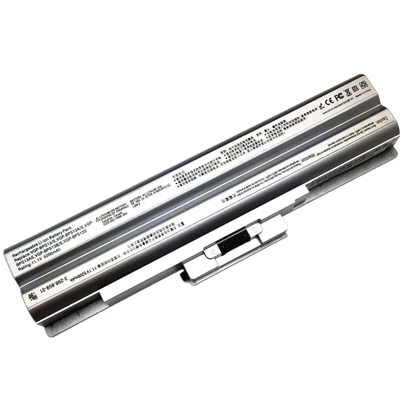 Portátil para Sony Vgp-bps13 s Bps13as Bps13b s Bps13a s Vgn-s Bps13 Vgn-cs28 11.1v 5200mah Prata 7xinbox-bateria do - Imagem 3