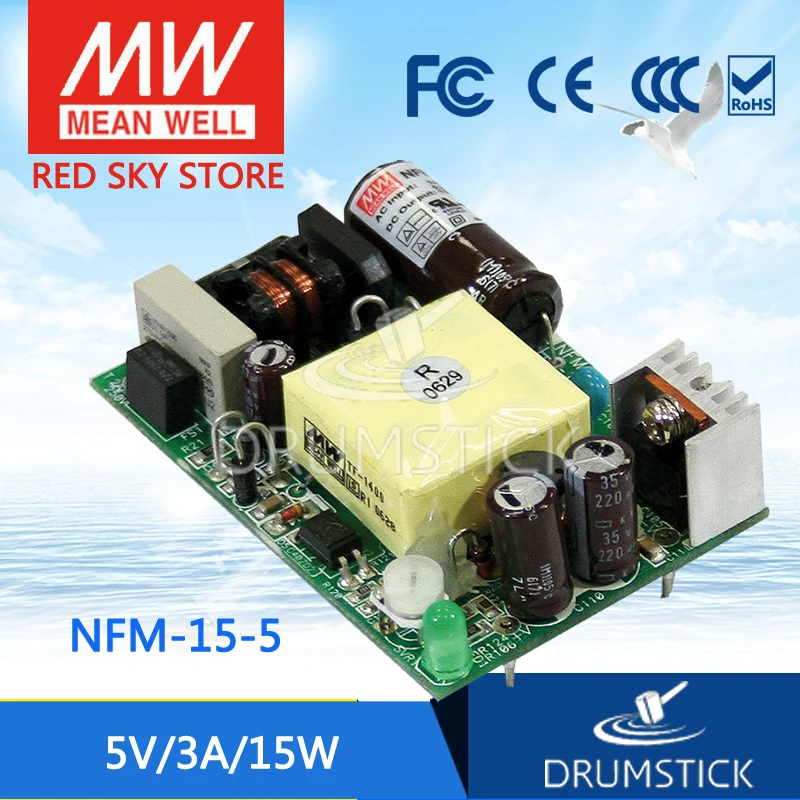 CA) MEAN WELL On-Board Type IRM-05W-12/15/24/3.3/5V Industrial PCB Mount Single