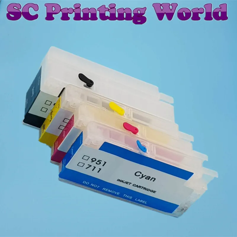 

Refillable Cartridge for hp 950 951 711 T120 T520 Without Chip Empty 4 Color