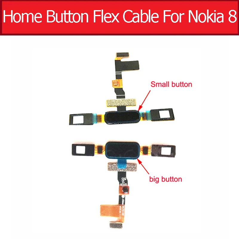 

Original Fingerprint Sensor Home Button Flex Cable For Nokia 8 2016 TA1012 5.3"Menu Return keypads Flex Cable replacement repair