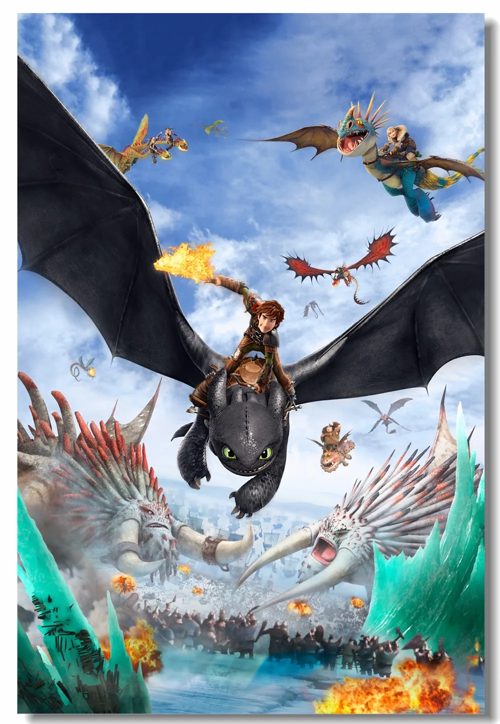 

Custom Canvas Wall Mural How To Train Your Dragon Poster Night Fury Stickers HTTYD Toothless Wallpaper Office Decoration #0854#