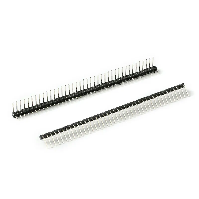 10 sztuk/partia 2.54mm 1*40p 90 stopni kątowy jeden rząd mężczyzna R/A głowica pinowa pozytywne/odwróć PCB złącze karty Pinheader