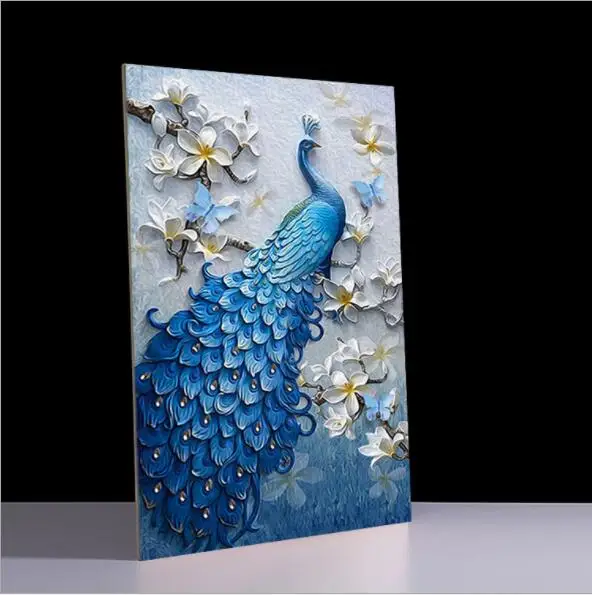 

5D DIY Full Diamond Painting Mosaic Oil Painting Peacock Deer Full Circle Spinning Embroidery Home Decoration Rhinestone