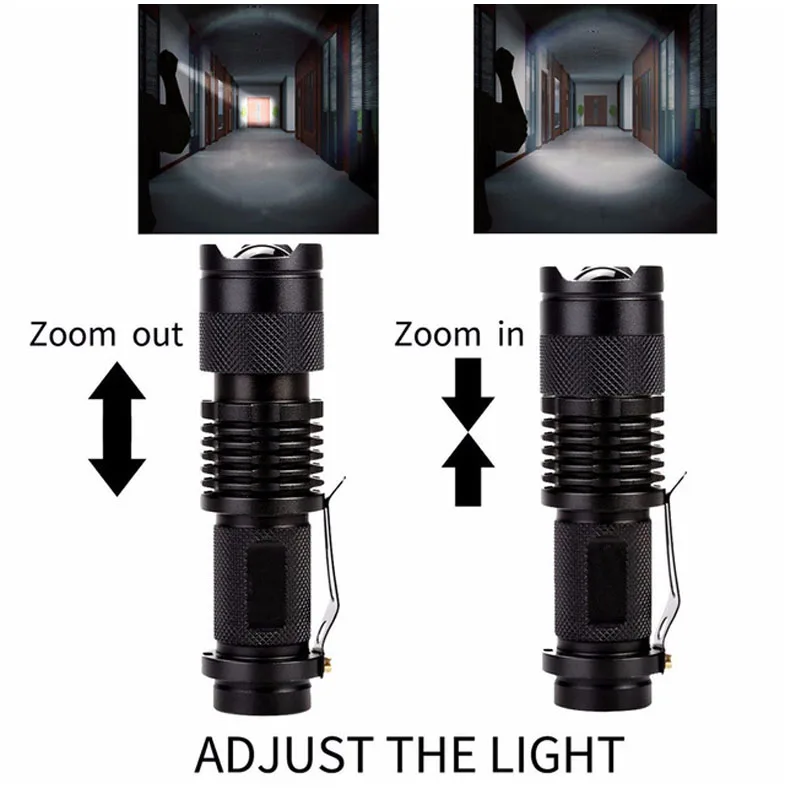 Zoom Mini CREE Q5 фонарик 600 люмен светодиодный фонарь AA 14500 светодиодный тактический фонарь с охотничьим lante luz