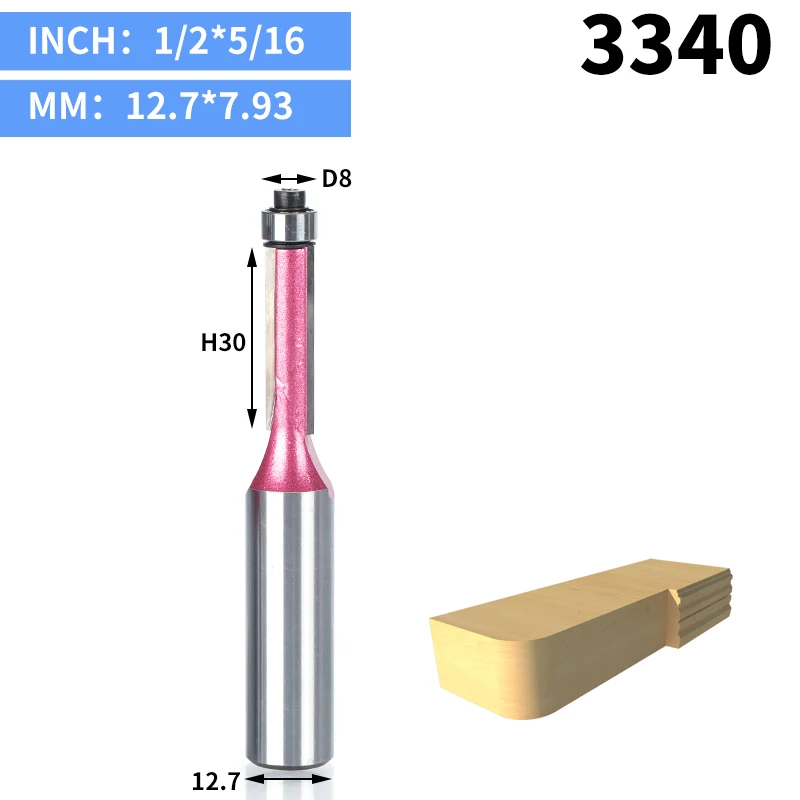 HUHAO 1 шт. 1/" 1/2" хвостовик заподлицо фрезы для дерева промышленного класса обрезные фрезы деревообрабатывающий инструмент фреза - Длина режущей кромки: 3340