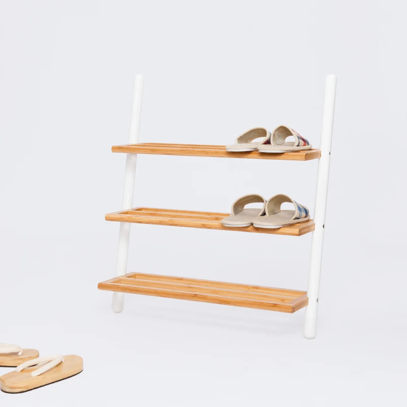 Shoe Rack Assemble 3 Ties Rack Stand White Shoes Organizer Shelf Entryway Furniture Home Decor