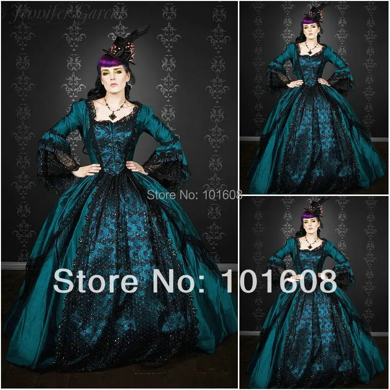 

1860S Victorian Corset Gothic/Civil War Southern Belle Ball Gown Dress Halloween dresses US 4-16 V-1181