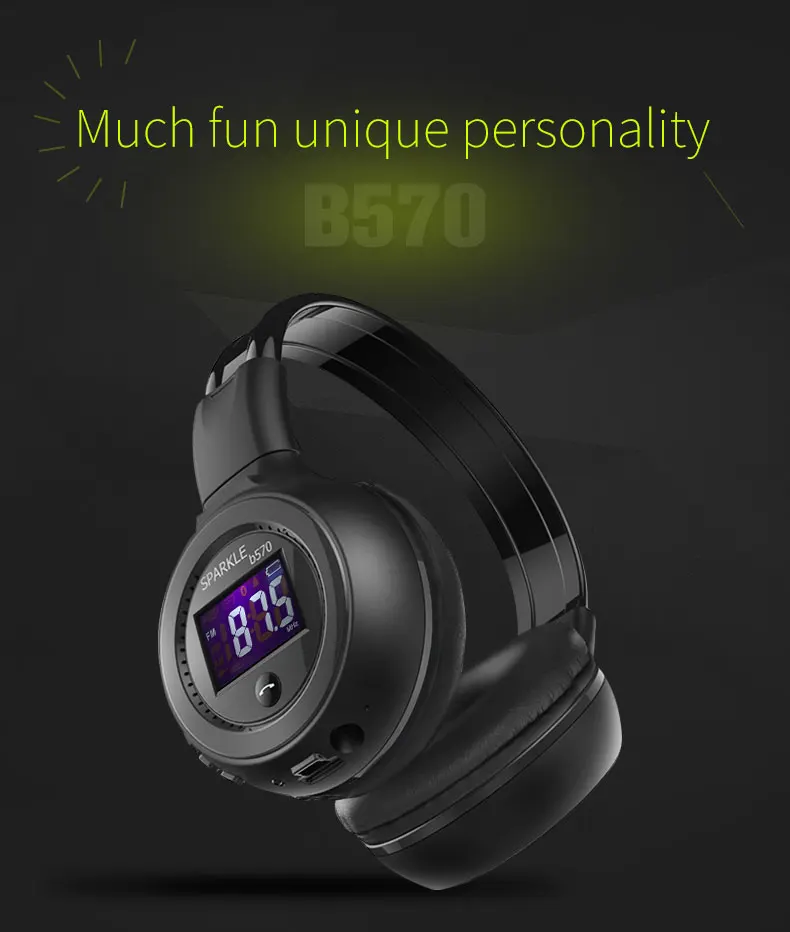ZEALOT B570 HiFi стерео Bluetooth наушники беспроводная гарнитура с микрофоном fm радио Micro SD