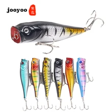 Popper Lures Bait 6 Colors 9cm/14.7 G Artificial Bionic Minnow Fish Bait Black Hook Plastic Hard Bait Fishing Gear jooyoo