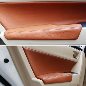 

BBQ@FUKA Auto Accessories Interior Door Panel Armrest Handle Leather Protector Sticker Fit Car Styling For Corolla