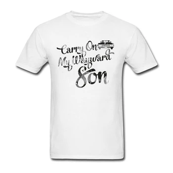 

Carry On My Wayward Son T Shirt Supernatural Guys New Arrival Simple Tshirt Fashion T-Shirts Man Summer Crew Neck Teenboys Tops