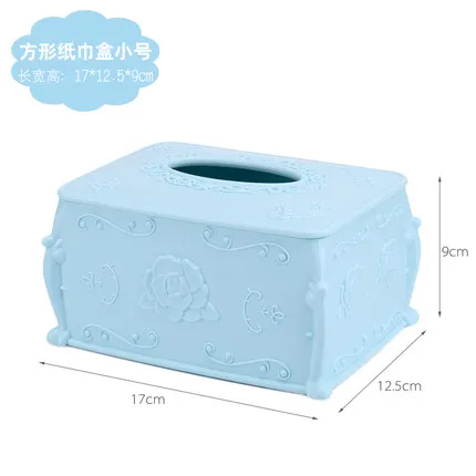 Модный Европейский стиль прямоугольная коробка для салфеток Бытовая насосная бумажная пластиковая коробка - Цвет: A rectange blue