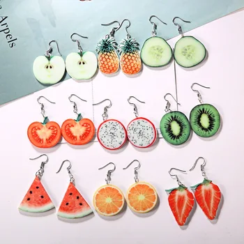 

Korean version of fruit earrings creative small fresh simple fruit jewelry hot earrings for female