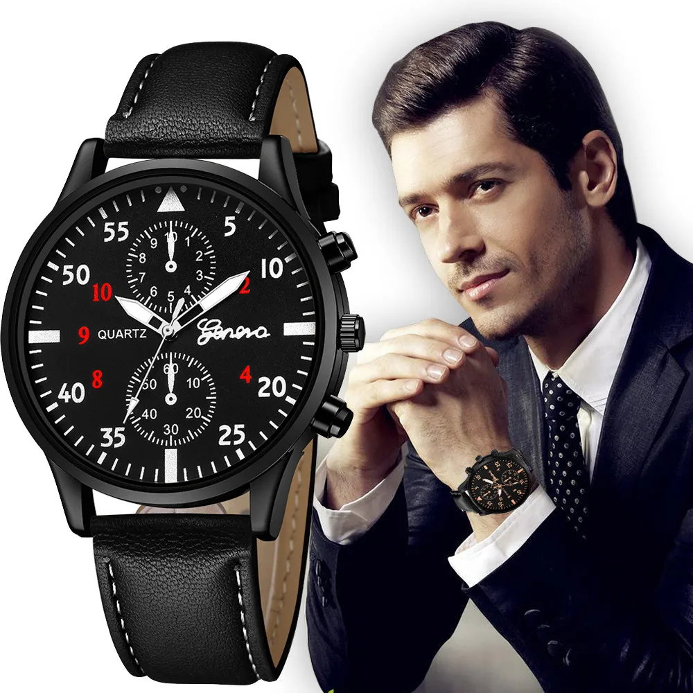 

Best selling Luxury Men's Business Quartz Wrist Watches Leather Watch Strap Analog Slim Dial Casual Relogio Mascul 2019 40Q