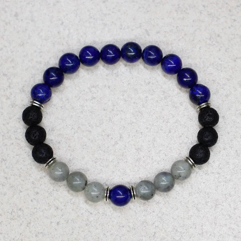 Lapis lazuli мужской браслет рейки heal beads подарок на день отца для мужчин Mala запястье 8 мм натуральный камень браслет подарок для Него