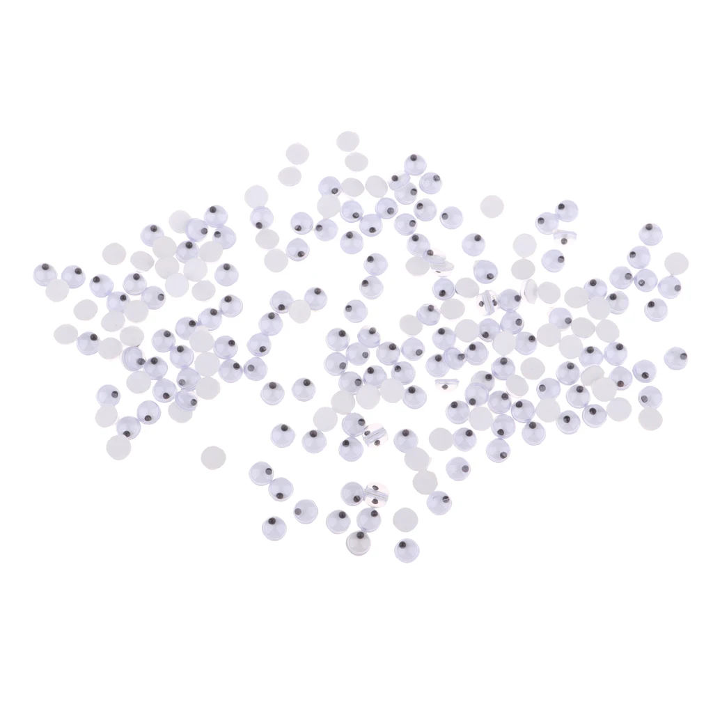 MagiDeal 200pcs 6mm Plastic Eyeballs Black & White Eyes for Kids DIY