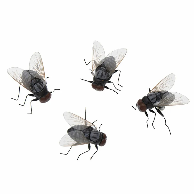 

4PCS Simulation Fly Shaped Fridge Magnet Tricky Funny Refrigerator Magnetic Sticker DIY Home Kitchen Decoration